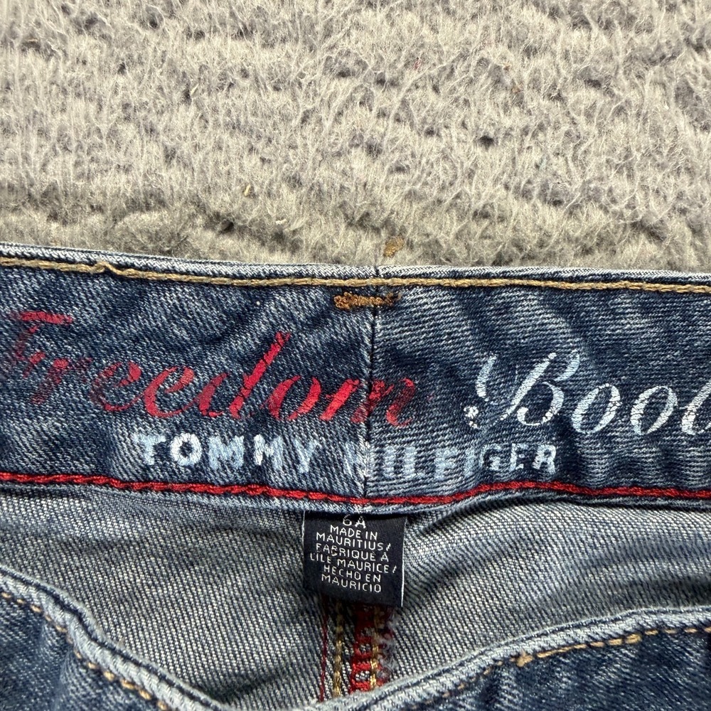 Tommy Hilfiger Freedom Jeans Womens 6 Blue Cotton Denim Bootcut Faded Stretch - Picture 3 of 11